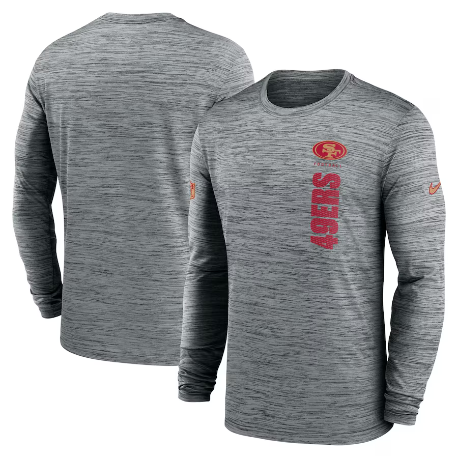 Men San Francisco 49ers grey 2024 Nike NFL long sleeve t shirts